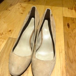 Calvin Klein faux suede pink heels